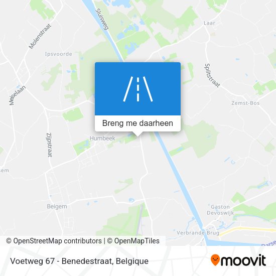 Voetweg 67 - Benedestraat kaart
