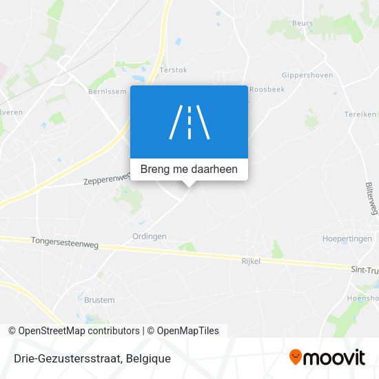 Drie-Gezustersstraat kaart