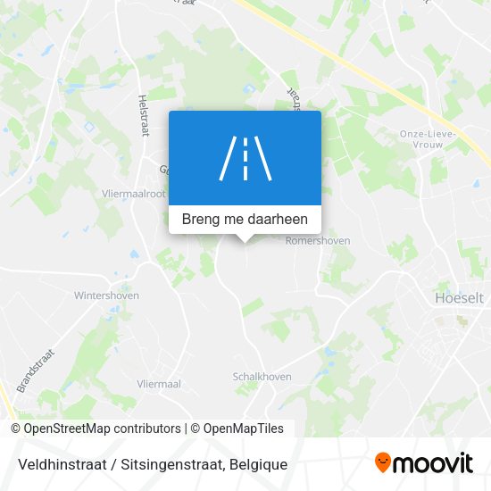 Veldhinstraat / Sitsingenstraat kaart