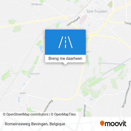 Romeinseweg Bevingen kaart