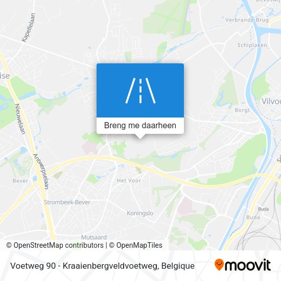 Voetweg 90 - Kraaienbergveldvoetweg kaart