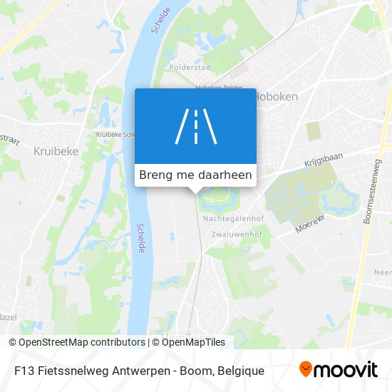 F13 Fietssnelweg Antwerpen - Boom kaart