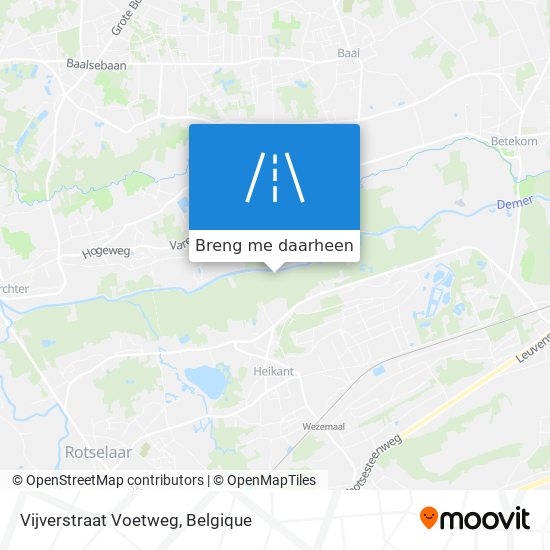 Vijverstraat Voetweg kaart