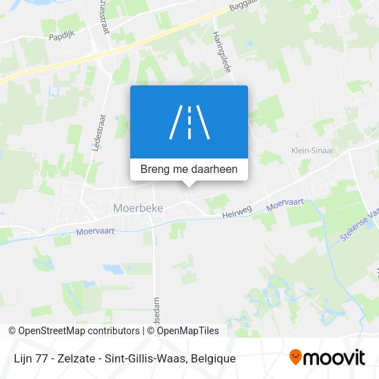 Lijn 77 - Zelzate - Sint-Gillis-Waas kaart