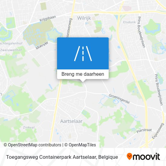Toegangsweg Containerpark Aartselaar kaart