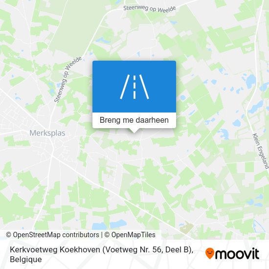 Kerkvoetweg Koekhoven (Voetweg Nr. 56, Deel B) kaart