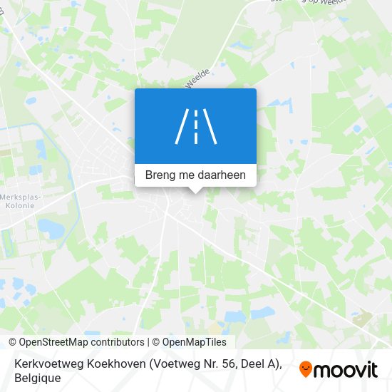 Kerkvoetweg Koekhoven (Voetweg Nr. 56, Deel A) kaart