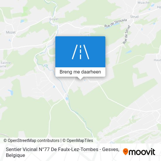 Sentier Vicinal N°77 De Faulx-Lez-Tombes - Gesves kaart