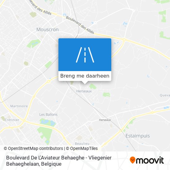 Boulevard De L'Aviateur Behaeghe - Vliegenier Behaeghelaan kaart