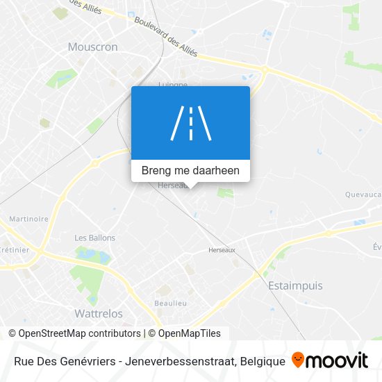 Rue Des Genévriers - Jeneverbessenstraat kaart