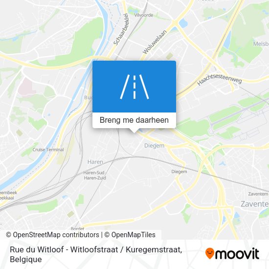 Rue du Witloof - Witloofstraat / Kuregemstraat kaart