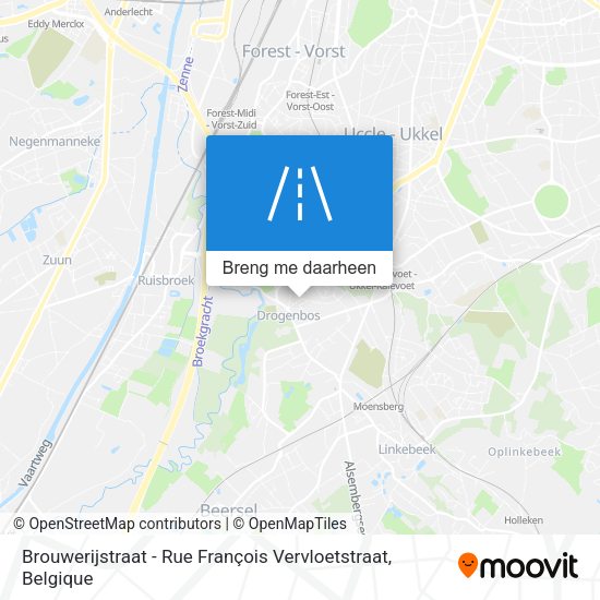 Brouwerijstraat - Rue François Vervloetstraat kaart