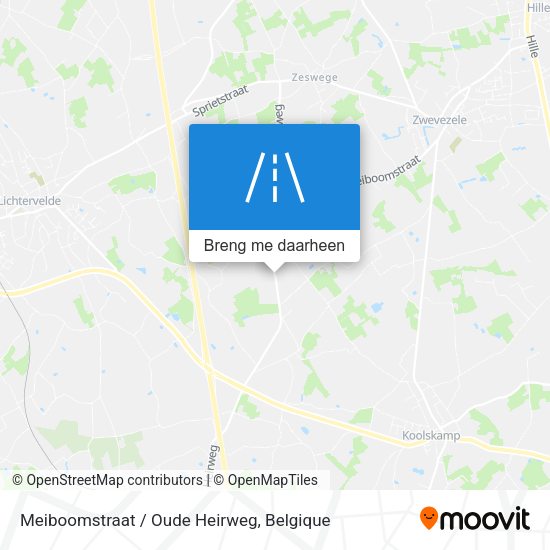 Meiboomstraat / Oude Heirweg kaart