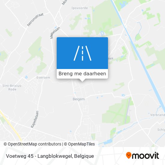 Voetweg 45 - Langblokwegel kaart