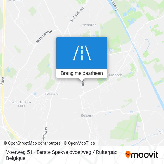 Voetweg 51 - Eerste Spekveldvoetweg / Ruiterpad kaart