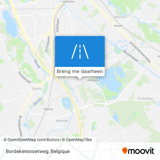 Bordekensvoetweg kaart