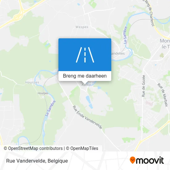 Rue Vandervelde kaart