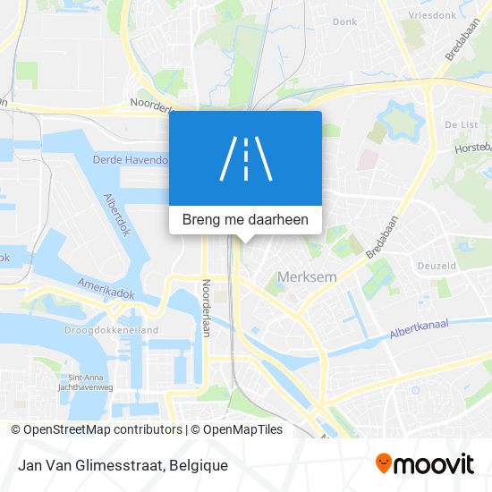 Jan Van Glimesstraat kaart