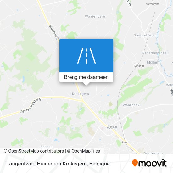 Tangentweg Huinegem-Krokegem kaart