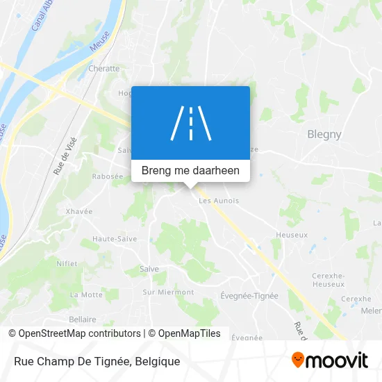 Rue Champ De Tignée kaart