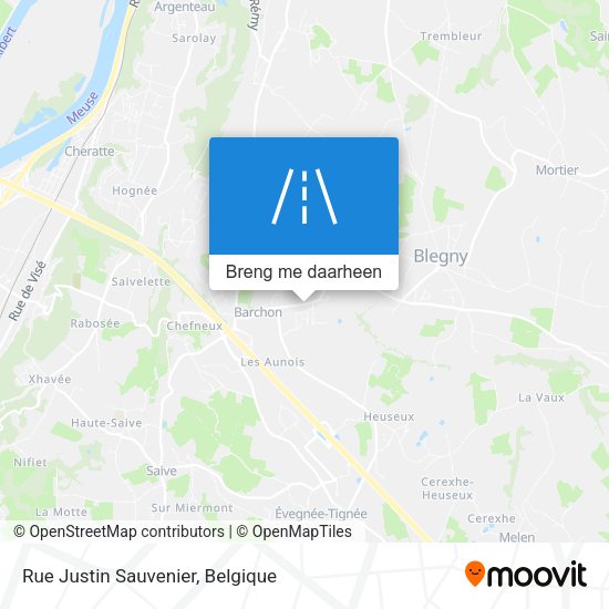 Rue Justin Sauvenier kaart