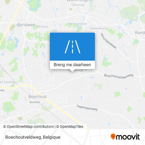 Boechoutveldweg kaart