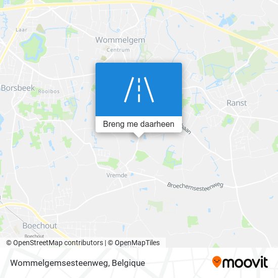 Wommelgemsesteenweg kaart