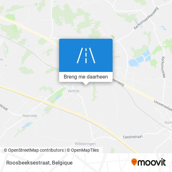 Roosbeeksestraat kaart