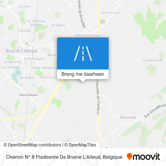 Chemin N° 8 Piedsente De Braine L'Alleud kaart