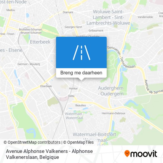 Avenue Alphonse Valkeners - Alphonse Valkenerslaan kaart