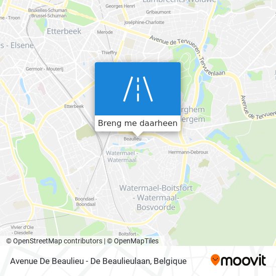 Avenue De Beaulieu - De Beaulieulaan kaart