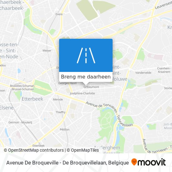 Avenue De Broqueville - De Broquevillelaan kaart