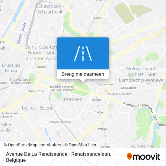 Avenue De La Renaissance - Renaissancelaan kaart
