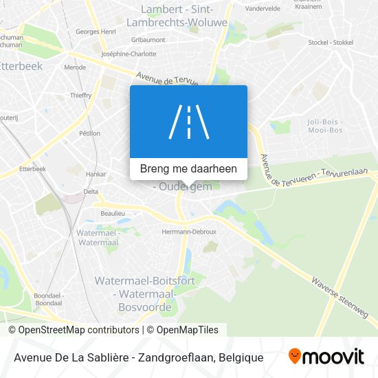 Avenue De La Sablière - Zandgroeflaan kaart