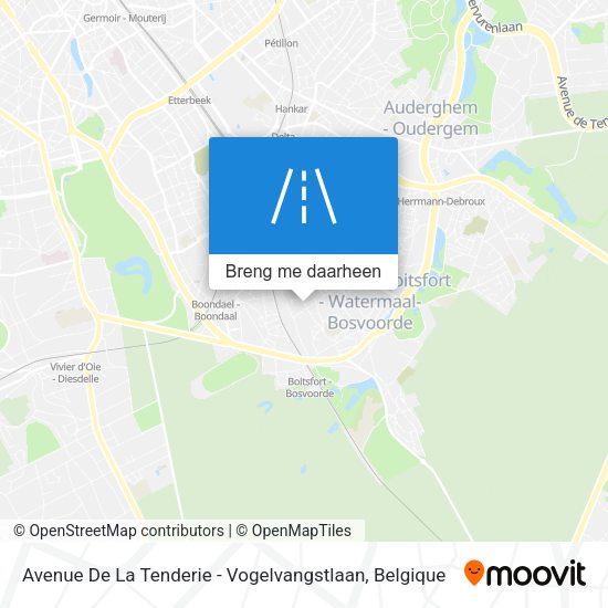 Avenue De La Tenderie - Vogelvangstlaan kaart