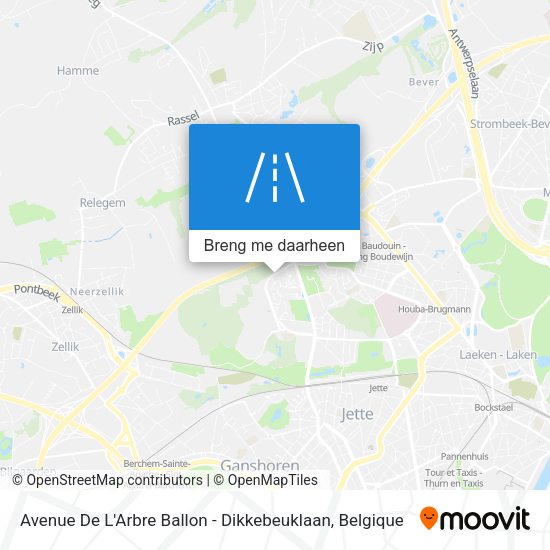 Avenue De L'Arbre Ballon - Dikkebeuklaan kaart