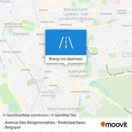 Avenue Des Bergeronnettes - Kwikstaartlaan kaart