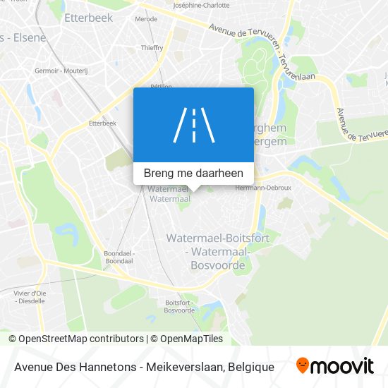Avenue Des Hannetons - Meikeverslaan kaart