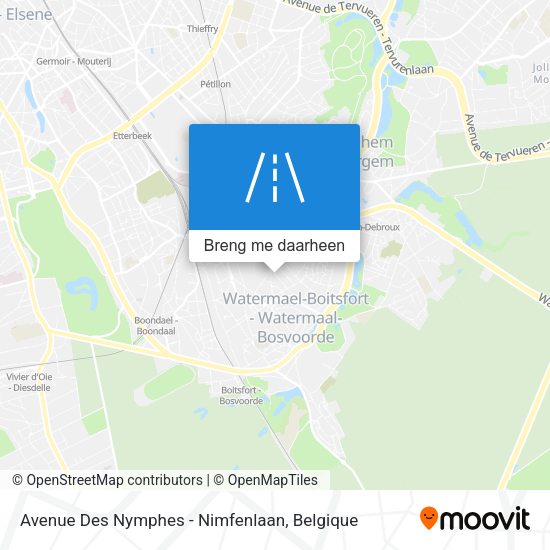 Avenue Des Nymphes - Nimfenlaan kaart
