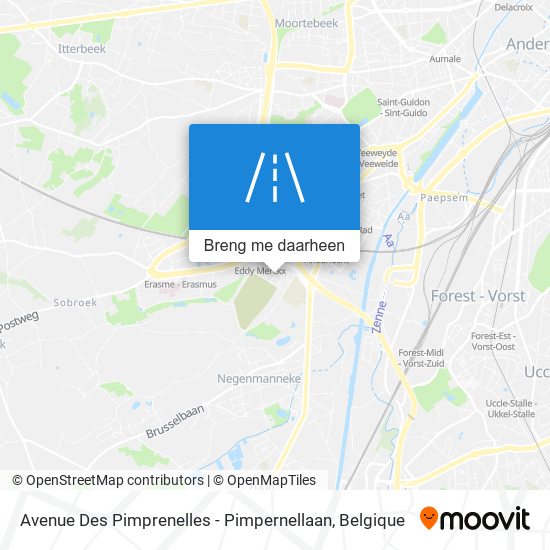 Avenue Des Pimprenelles - Pimpernellaan kaart