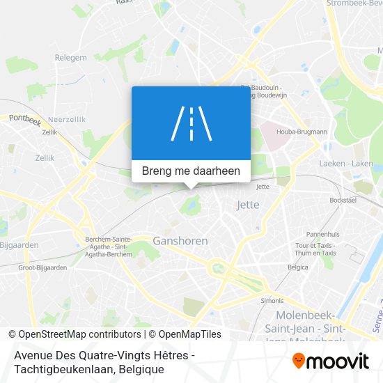 Avenue Des Quatre-Vingts Hêtres - Tachtigbeukenlaan kaart