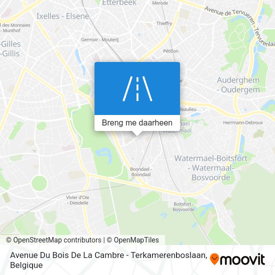 Avenue Du Bois De La Cambre - Terkamerenboslaan kaart