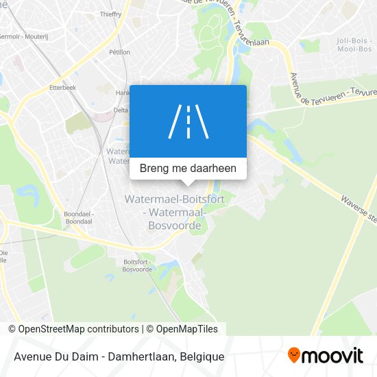 Avenue Du Daim - Damhertlaan kaart