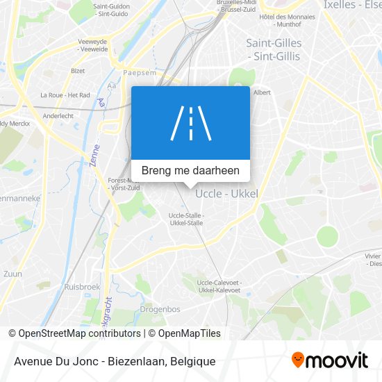 Avenue Du Jonc - Biezenlaan kaart