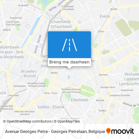 Avenue Georges Petre - Georges Petrelaan kaart