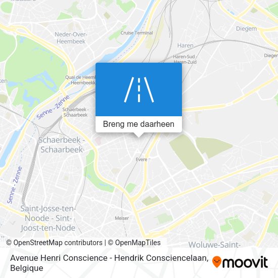 Avenue Henri Conscience - Hendrik Consciencelaan kaart