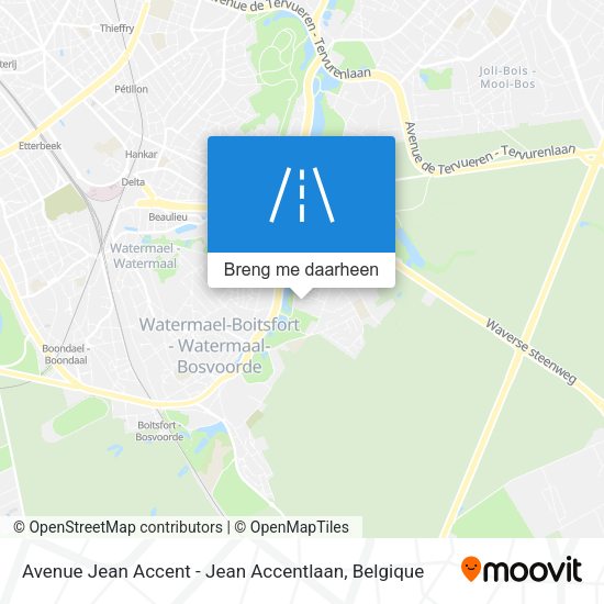 Avenue Jean Accent - Jean Accentlaan kaart