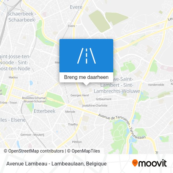 Avenue Lambeau - Lambeaulaan kaart