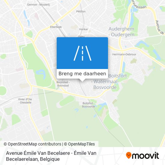 Avenue Émile Van Becelaere - Émile Van Becelaerelaan kaart