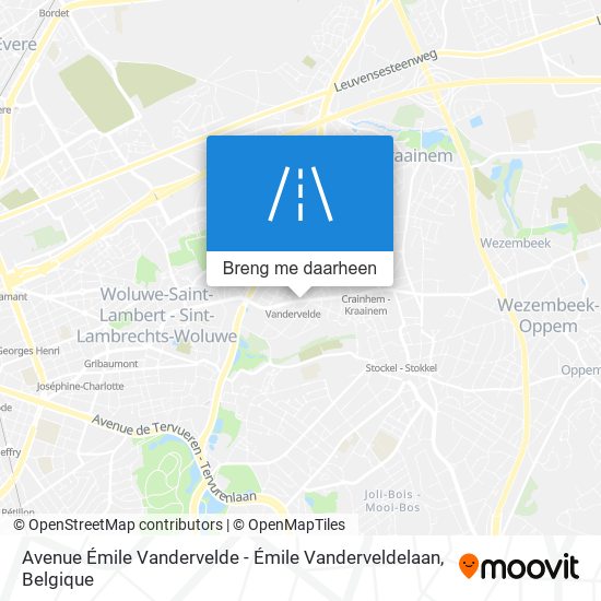 Avenue Émile Vandervelde - Émile Vanderveldelaan kaart